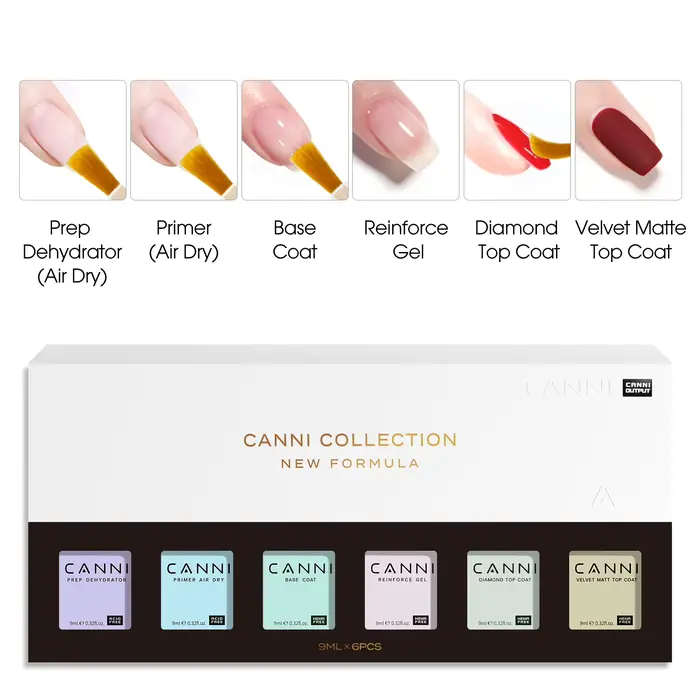 CANNI 6 couleurs Gel vernis à ongles ensemble 9ml coloré HEMA/TPO gratuit Soak-off UV LED bricolage 
