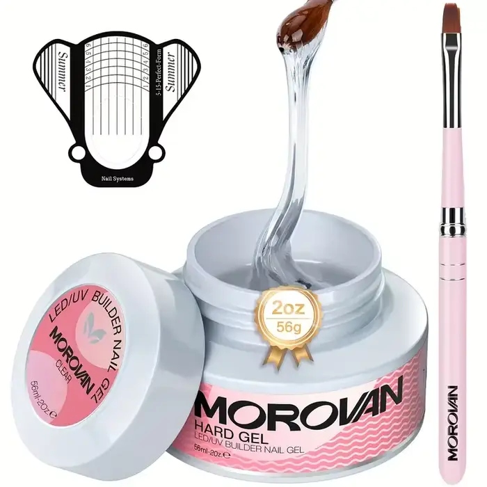 Ensemble de manucure avec formes, LED/UV, gel dur pour extension d'ongles