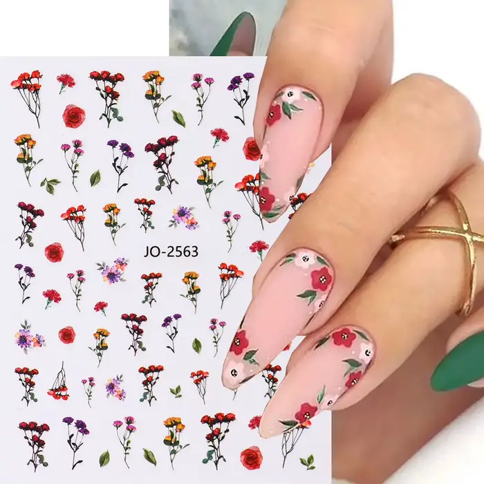 Autocollants de fleurs de printemps pour nail art
