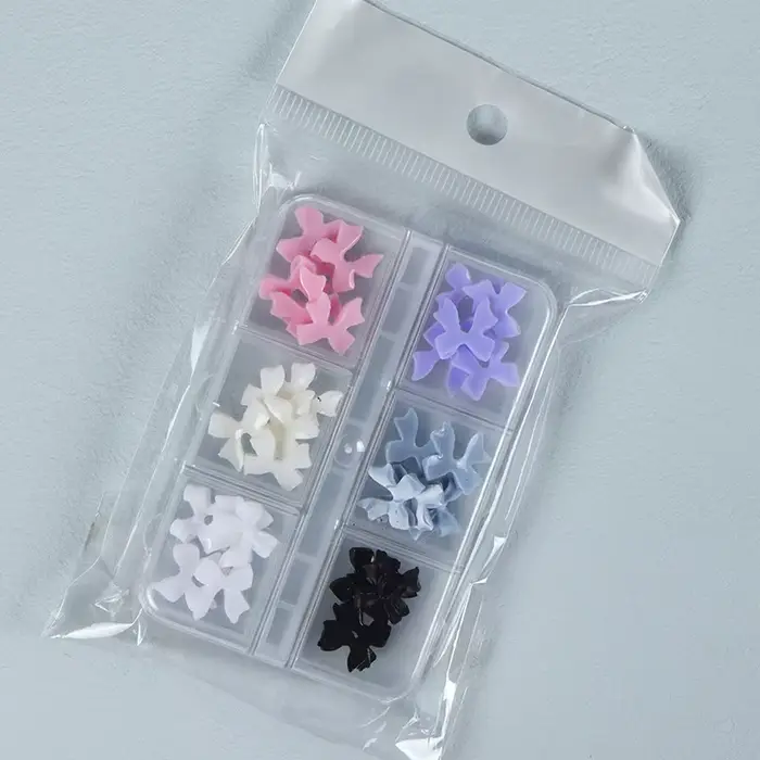 30pcs Kawaii Mini Arc 3D Mignon Nail Art Décorations Matte Papillon Ongles Charmes Conceptions DIY Résine Accessoires