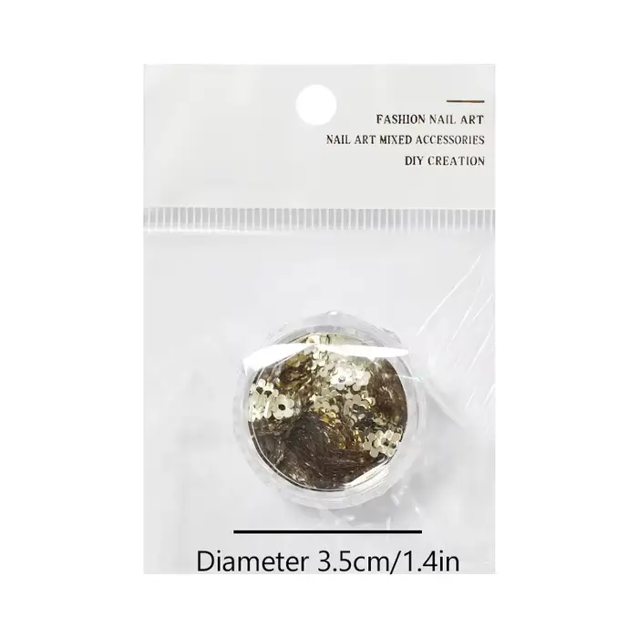 1 pot de paillettes en feuille d'or et d'argent pour ongles