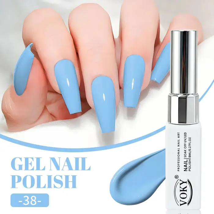 Ensemble de 6 vernis à ongles, disponible en rose vif, violet clair, bleu ciel, jaune crème et autres couleurs, gel semi-permanent UV LED à retirer par trempage, facile à appliquer et longue tenue, en