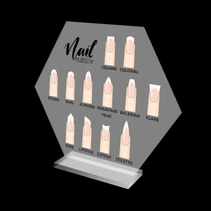 1 Ensemble d'accessoires de salon pour techniciens ongulaires : Support de présentation pour formes d'ongles et palette