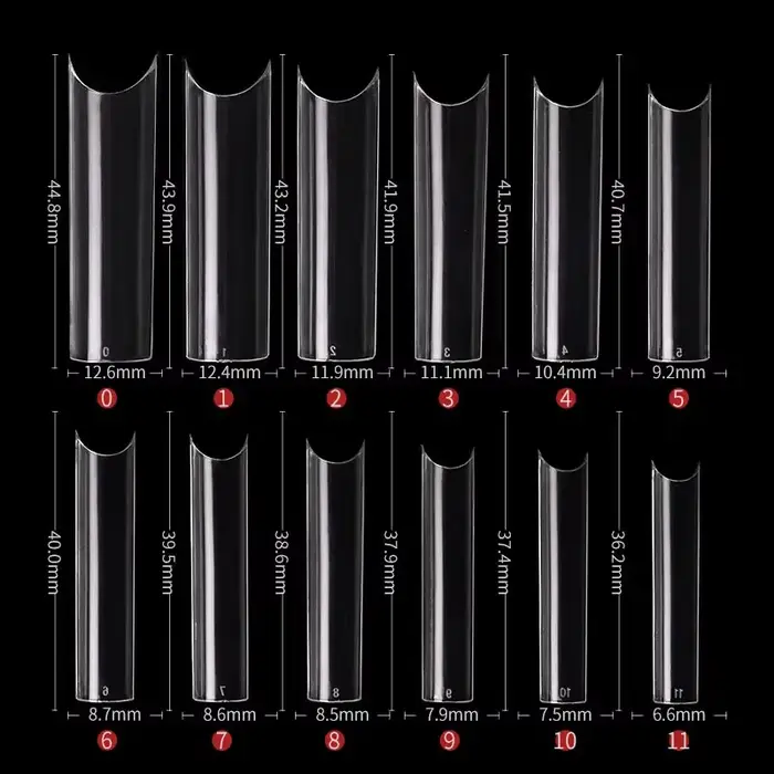 Faux ongles extra droits média, 240 pièces/boîte, longs, carrés, courbés, en ABS, N64.C, pour salon 