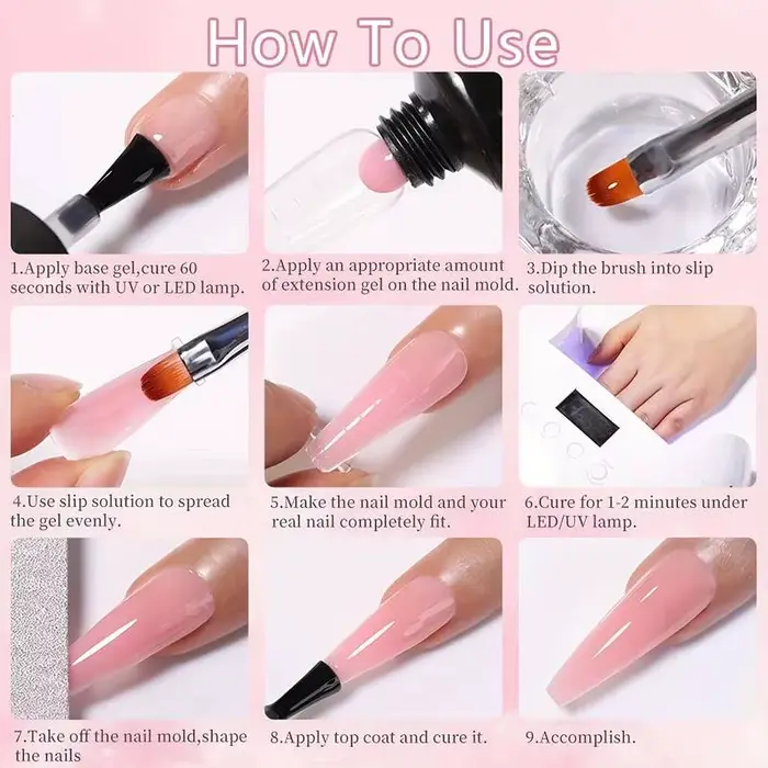 30ml gelée nue Extension Gel ongles construire Poly acrylique Gel UV LED vernis Gel pour étendre les