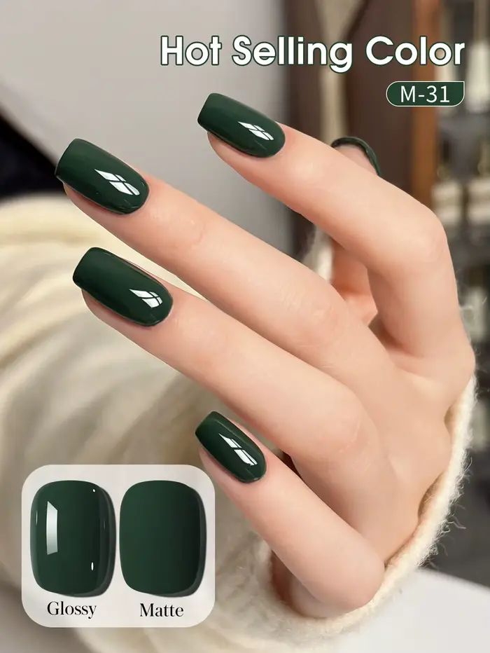 Nouveau 2025 – Vernis à ongles vert militaire uni polyvalent longue tenue