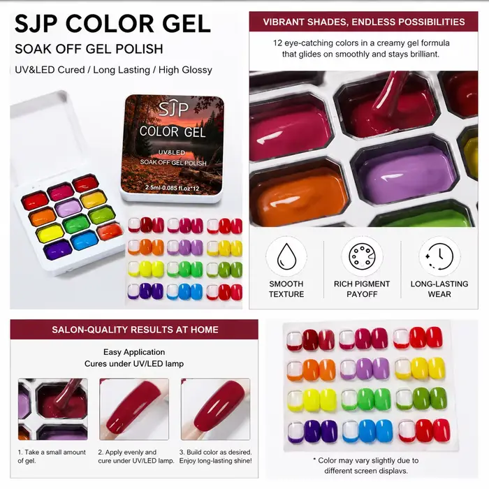 Ensemble de gels colorés SIP