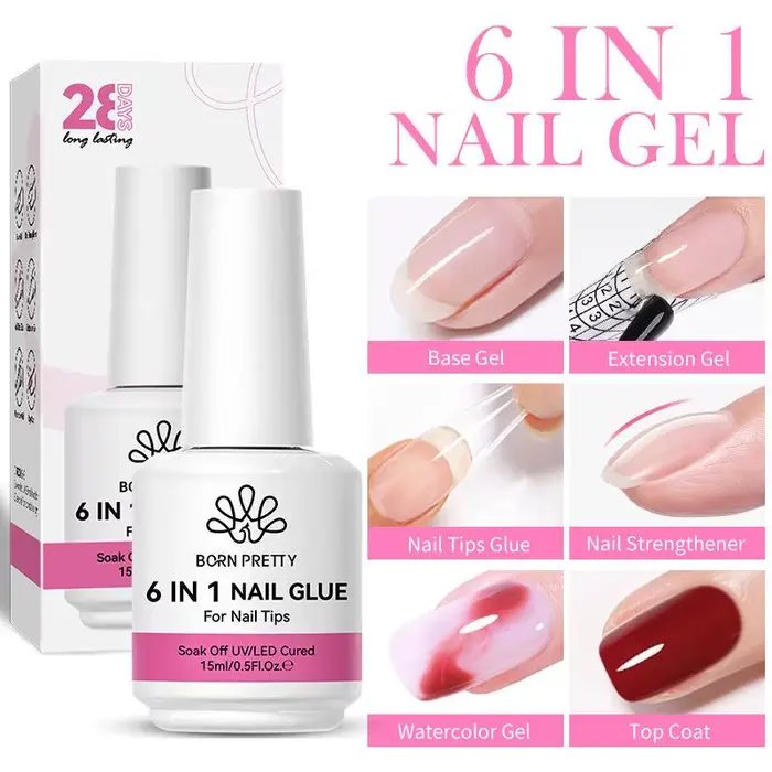 15ml 6 en 1 Extension multifonctionnelle vernis à ongles UV Gel rechargé paquet construction