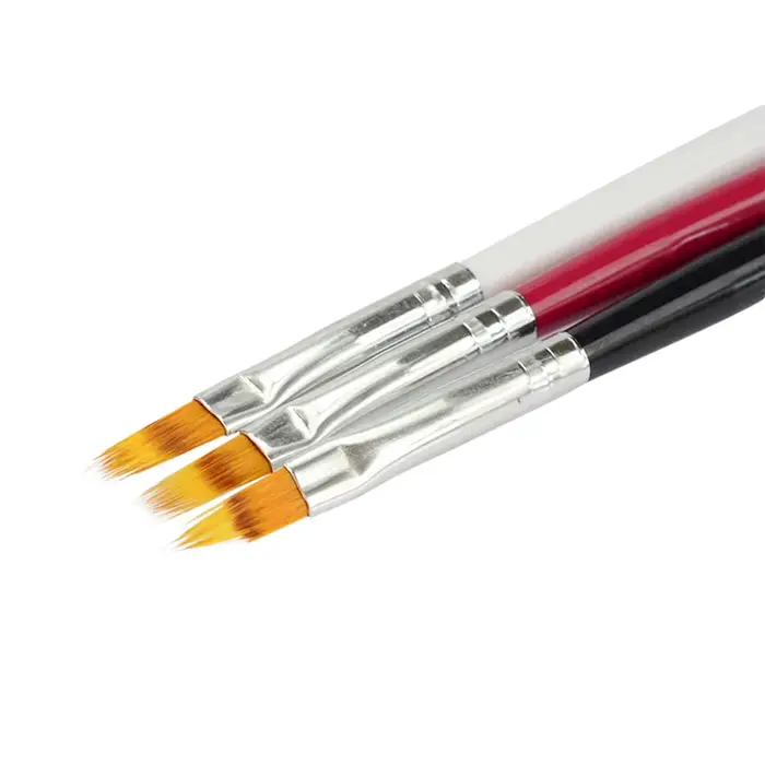 1 pièces brosse à ongles stylo UV Gel dégradé floraison Nail Art peinture manche en bois Nylon cheveux noir blanc rouge