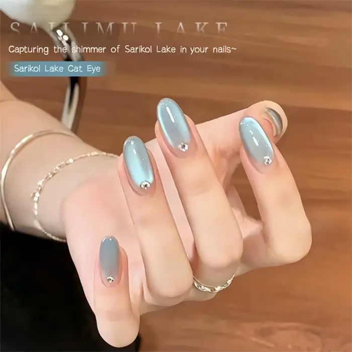 MIANEL 10ML Nouveauté Été 2026 Gel à ongles magnétique effet œil de chat bleu clair