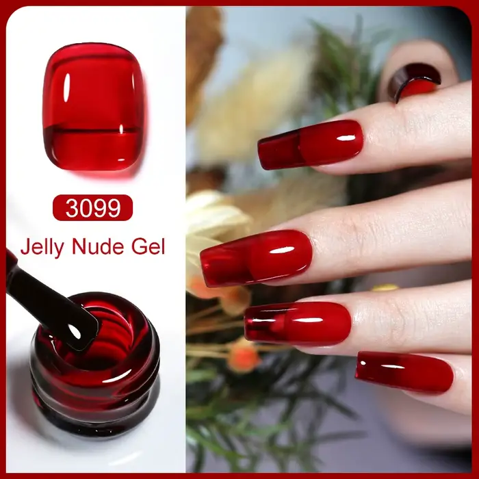 Clou Beaute Transparent français Gel vernis translucide nu rose rouge gelée verre blanc laiteux