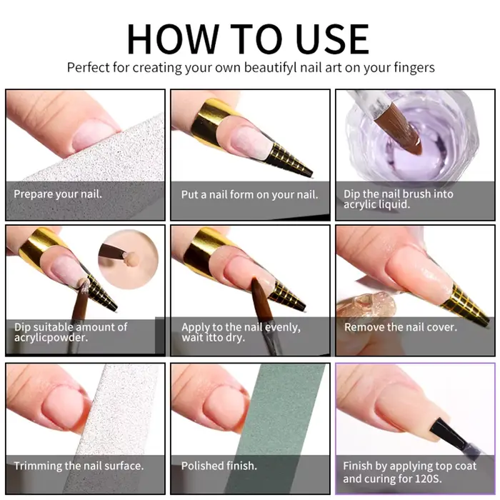Kit de poudre acrylique pour ongles