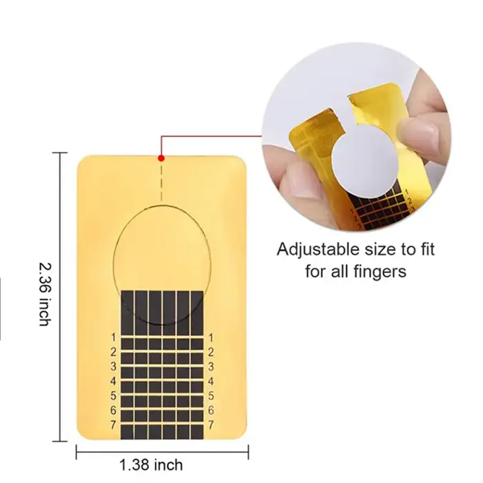 Autocollant de forme d'ongle pour pointes de poudre acrylique