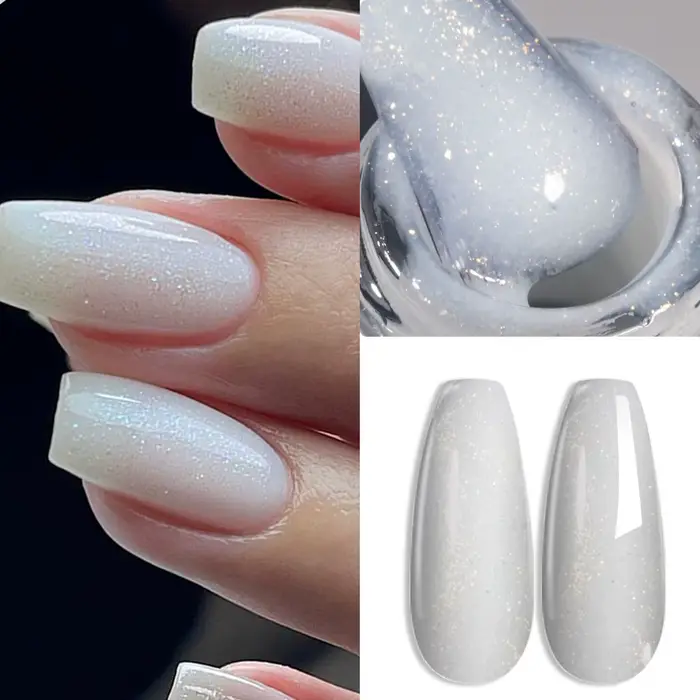 KODIES GEL Kitty Base en caoutchouc blanc Gel vernis à ongles perle brillant 15ML Semi Permanent UV Structure auto-nivelante Gels de Construction