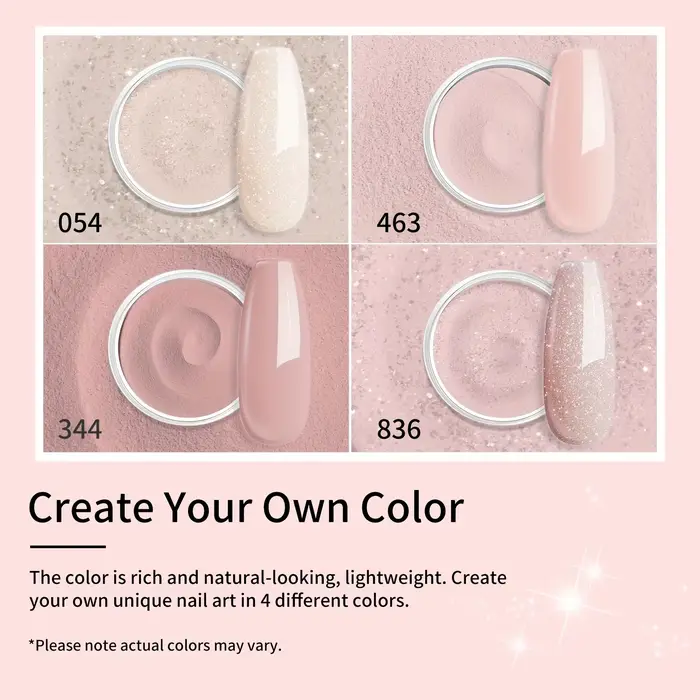 Kit de poudre à ongles DOULINGDAI 4 couleurs - Couleurs printemps/été