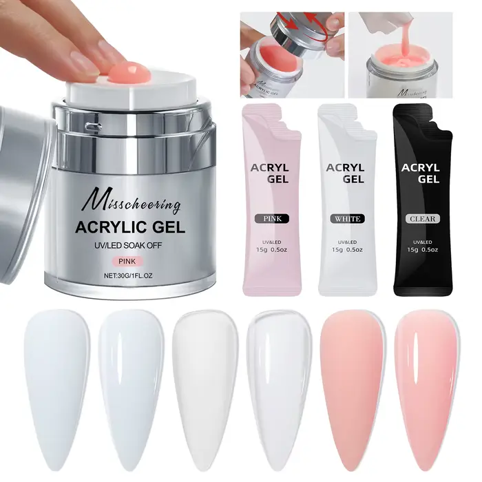 15/30g Gel pour ongles à constructeur rapide blanc nu rose clair Gel d'extension pour Nail Art Gel acrylique multifonctionnel tremper UV LED pour Salon