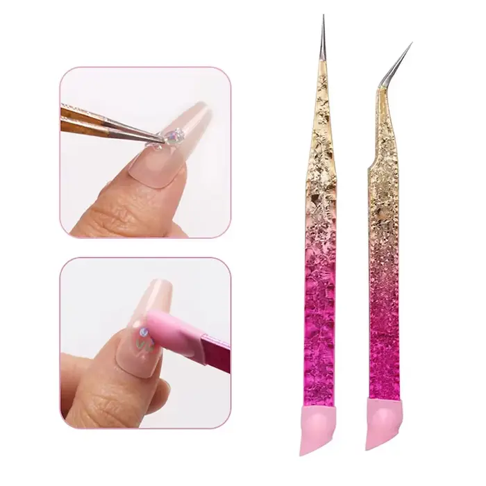 Pincettes à ongles en Silicone à Double extrémité avec tête de pressage