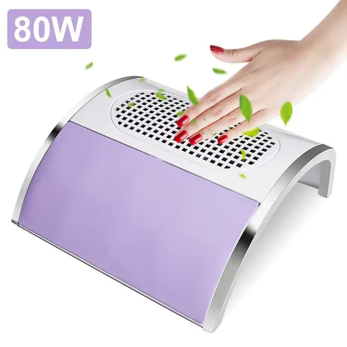 Collecteur de poussière d'ongles 80W, aspirateur de bureau à double ventilateur, collecteur de poussière d'ongles haute puissance avec filtre