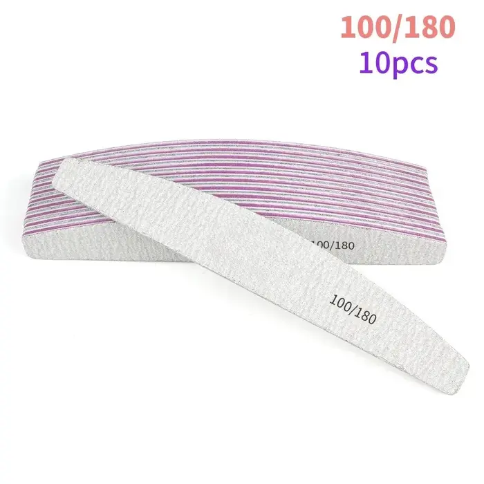 10 pièces/lot 80/100/150/180/240 grain Limas tondeuse Lime Nail Art Ongle outil de manucure