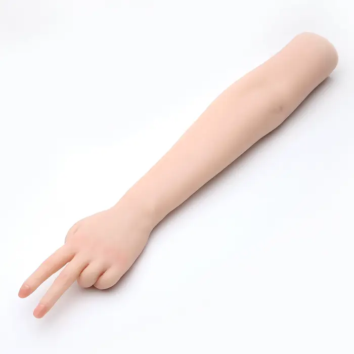 Modèle de main prothétique en Silicone, bras pliable pour accessoires de Film, pratique des faux ong