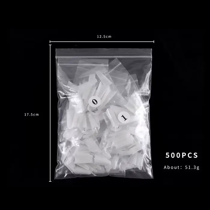 500 faux ongles Art conseils français naturel cercueil Transparent faux ongles conseils pour acryliq