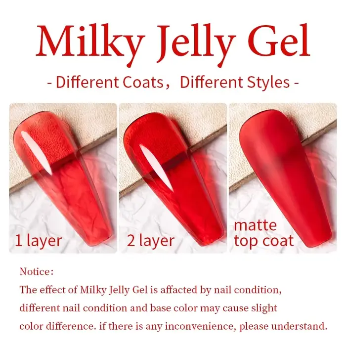 BOZLIN 7.5ml Gelée Nude Rouge Lacté Couleur Sang Gel Français Transparent Manucure Semi-Permanente Soak Off Vernis à Ongles Nail Art