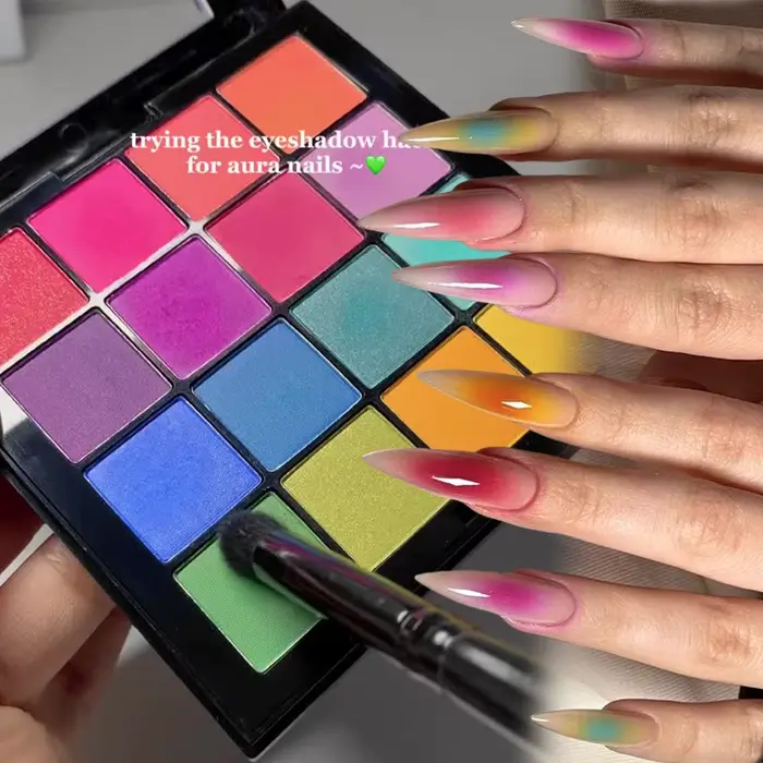 Palette de poudre à frotter solide, 16 grilles, 16 couleurs, pour Nail Art, bricolage, taches dégrad