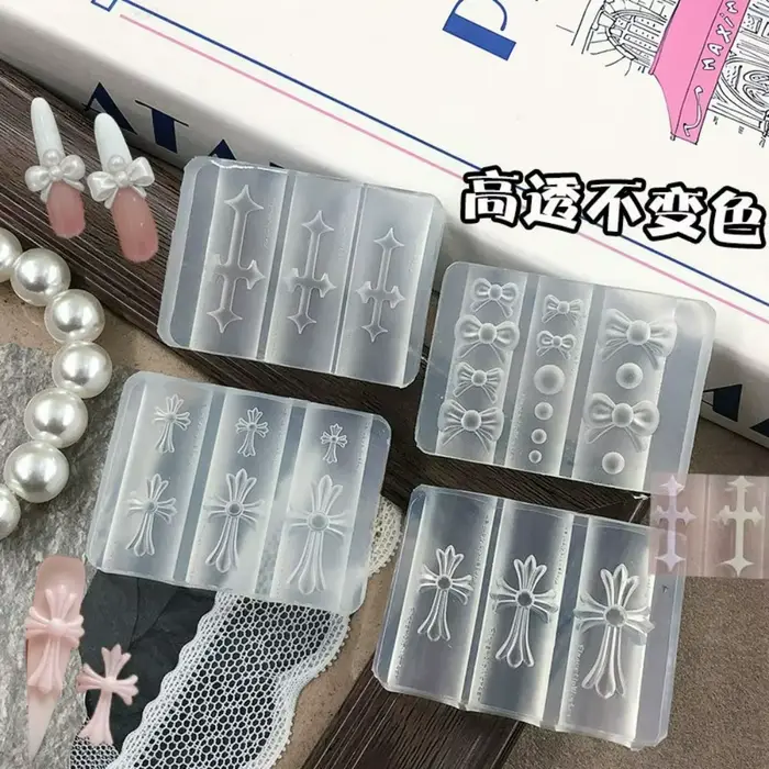 Pochoirs à ongles tendance en silicone 3D pour la sculpture DIY