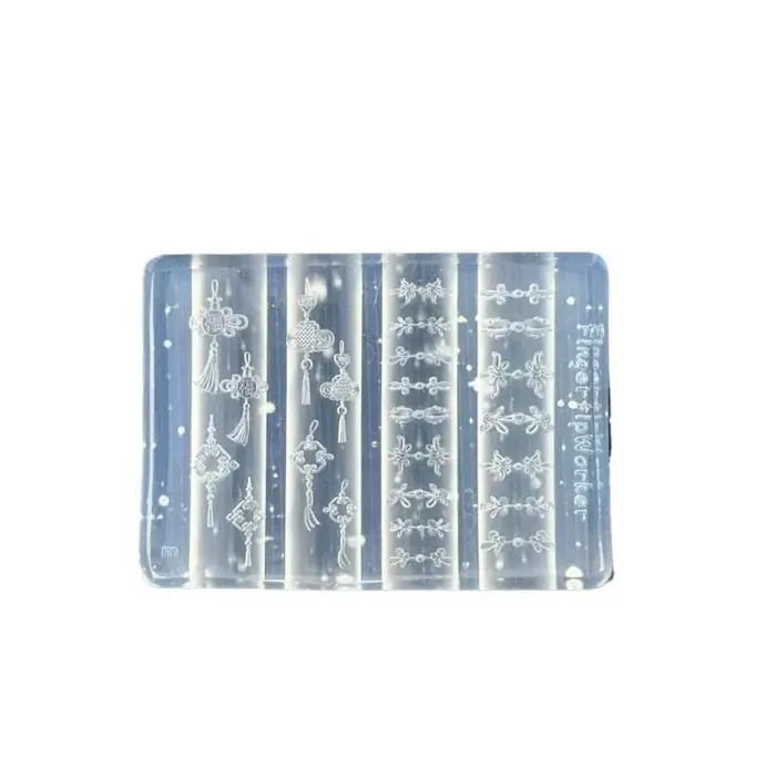Moule à ongles en Silicone 3D Chic avec modèle de fleur et Art de nœud chinois Vintage pour les projets de manucure à faire soi-même