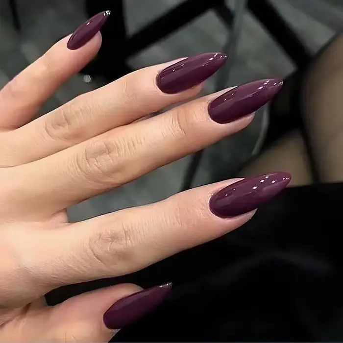 24 faux ongles classiques minimalistes à pointe longue