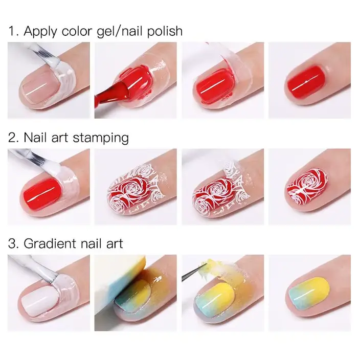 LILYCUTE 7ml dissolvant de Gel magique pour ongles avec ensemble d'outils de manucure décollable en Latex