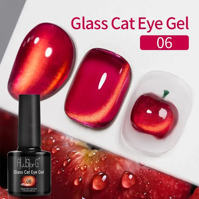AWStorG 7.5ML océan ondulation oeil de chat Gel Aurora violet bleu Gel magnétique vernis à ongles Semi Permanent tremper UV LED Gel manucure