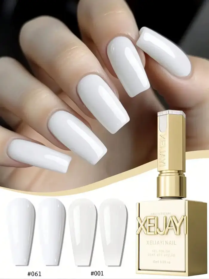 2 couleurs 15ML blanc Gel pour ongles ensemble Semi Permanent Nail Art trempage UV LED Salon de manu