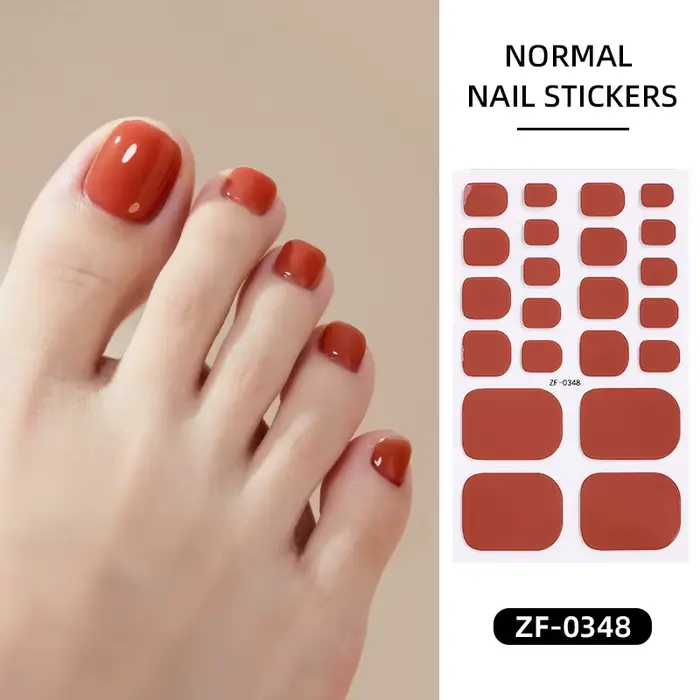 Autocollants pour ongles de pieds rose, motif floral estival, sans cuisson, couleur unie, bandes adh