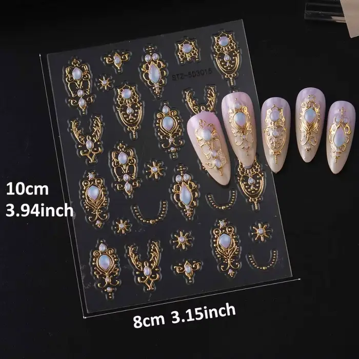 Autocollants d'art d'ongles 5D luxueux