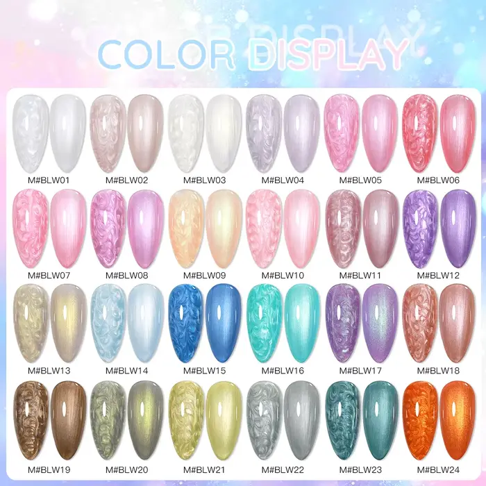 AS 8ml fil coquille Gel vernis à ongles pas ensemble 24 couleurs blanc perle