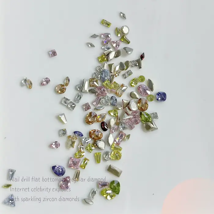 K9 perceuse à ongles Mini 5A Zircon diamant couleur mixte fond plat scintillant bord inversé Zircon