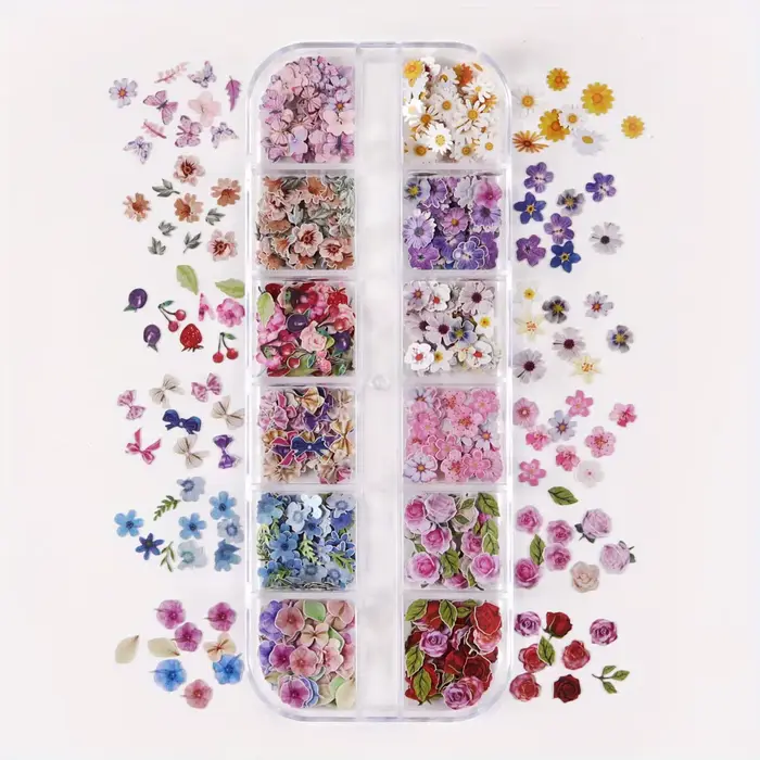 Diverses fleurs Nail Art décorations Rose marguerite Iris fleurs Gel vernis manucure bricolage acces
