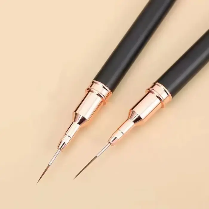 Pinceaux noirs pour Nail Art, 5 tailles, stylo de conception d'ongles/8/12/20/25mm, outil de dessin 