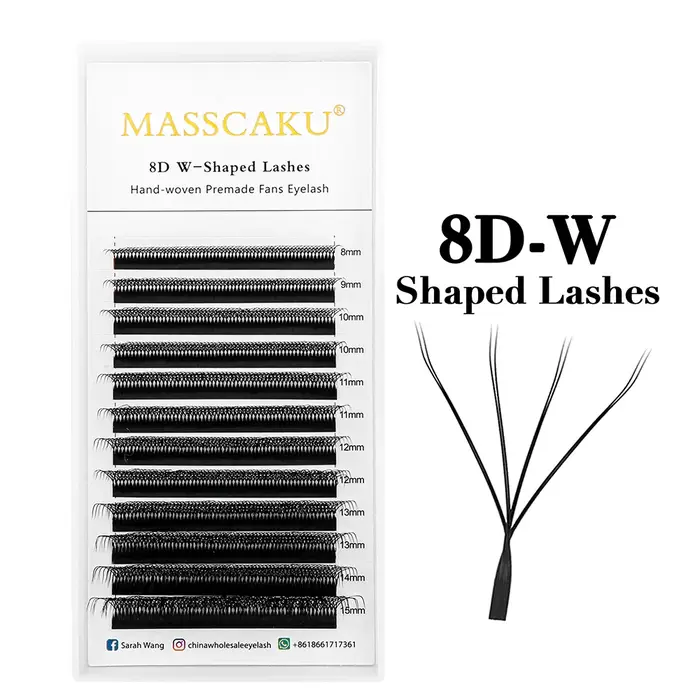 MASSCAKU W forme 3D 4D 5D Volume préfabriqué ventilateurs faciles Nature lumière douce cils individuels trèfle floraison