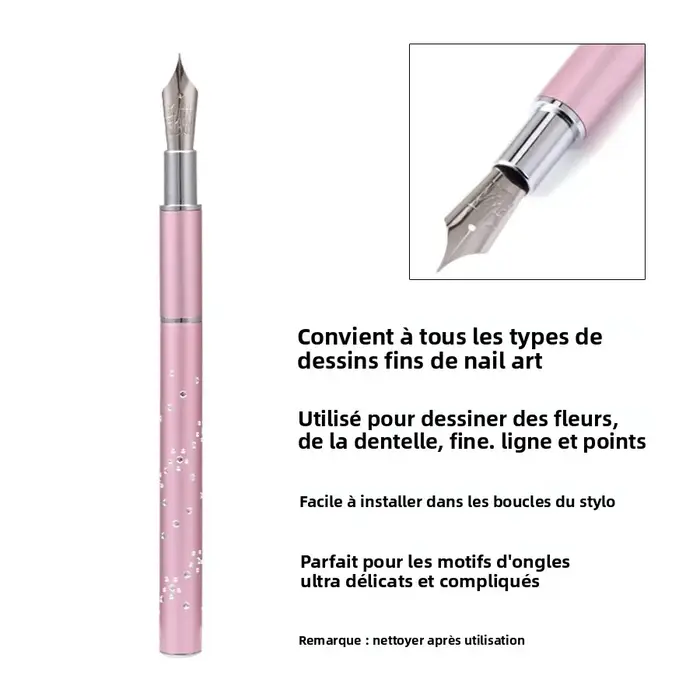 Ensemble de stylos de peinture pour Nail Art, avec 5 pointes à points, stylo de doublure en dentelle et outil de dessin de lignes fines pour les détails et les embellissements de Nail Art