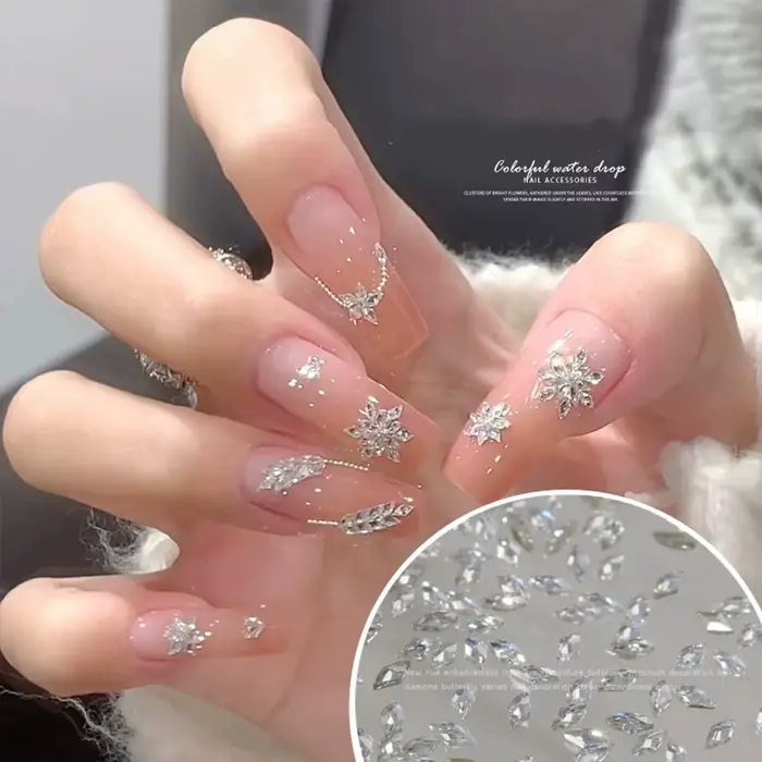 100 pièces Rotterdam kling Rhombus Zcomprend sur Nail Art Strass 1.5*3mm Mini Flatback Diamant Brcor