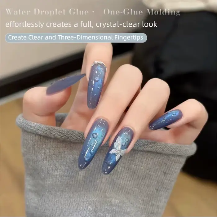 MIANEL 2026 Nouvelle Collection Été 10ML Gel de Finition Effet Goutte d'Eau, Vernis à Ongles Gel Tra