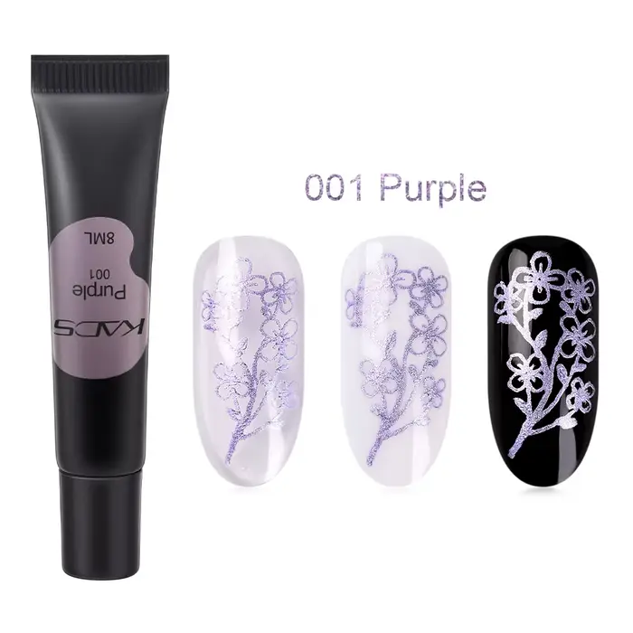 KADS estampage Gel vernis 8ml Gel peinture vernis à ongles pour estampage impression noir blanc UV G