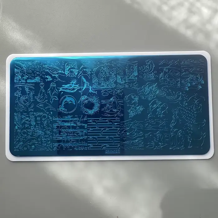 XMQ STAMPING NAIL PLATES Fleurs Lettres TEMPLATÉ