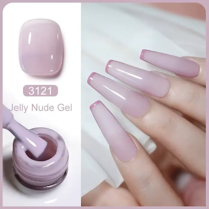 Clou Beaute Transparent français Gel vernis translucide nu rose rouge gelée verre blanc laiteux