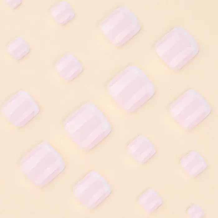 Faux ongles de pieds blancs français 24 pièces