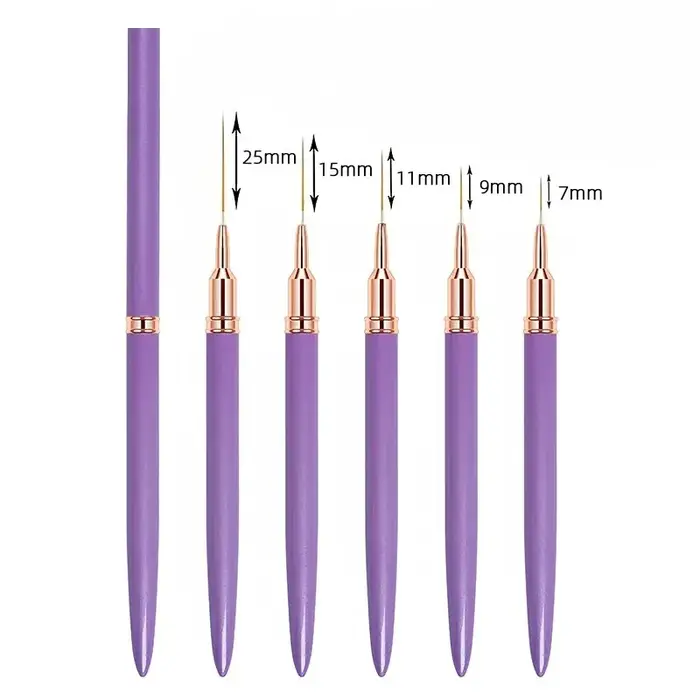 5 pièces professionnel Nail Art doublures rayures pinceaux outil Ultra-mince ligne détail dessin peinture