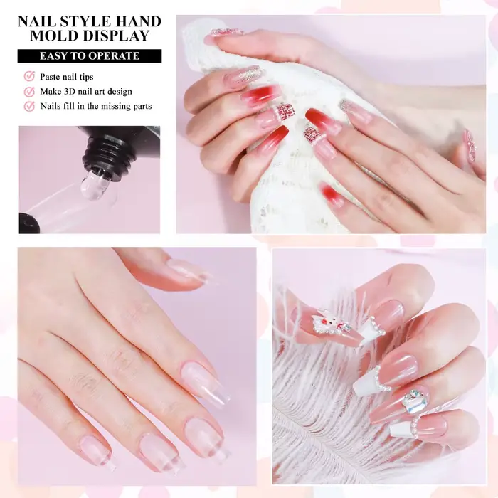LIMEGIRL 30g Gel de pointes d'ongles solides multifonctionnel