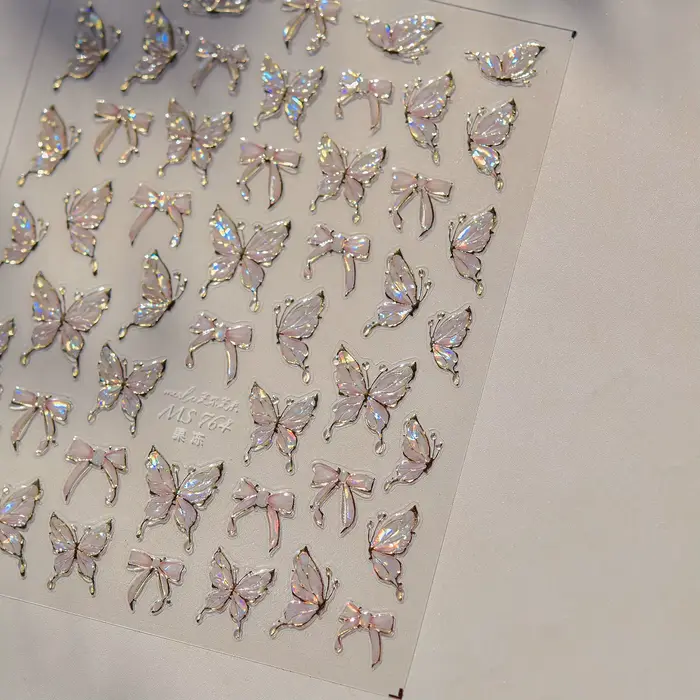 Gelée papillon 5D Nail Art autocollant strass cristal charmant brillant insectes animaux bricolage a